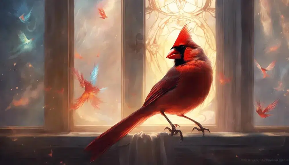 bird pecking window symbolism