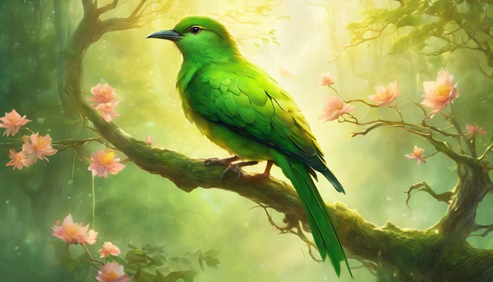symbolism of a green bird