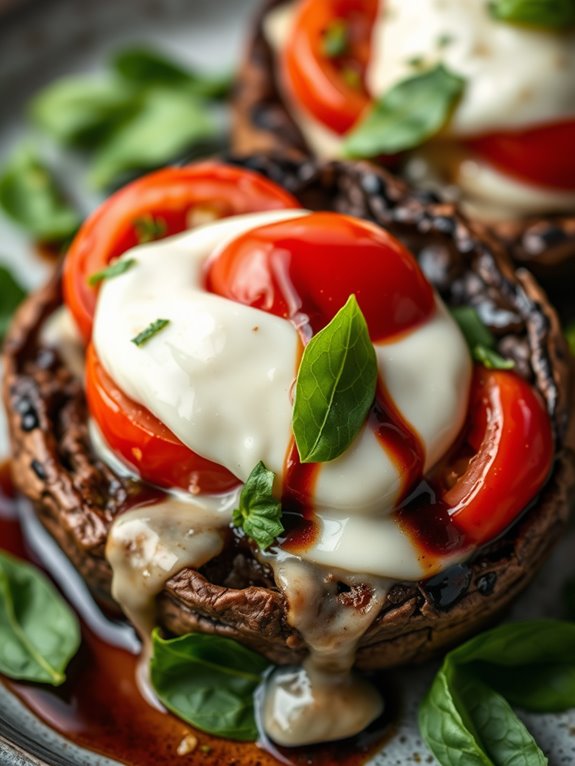 caprese filled portobello mushrooms