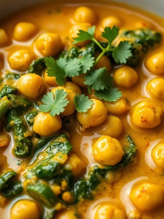 chickpeas cooked with spinach