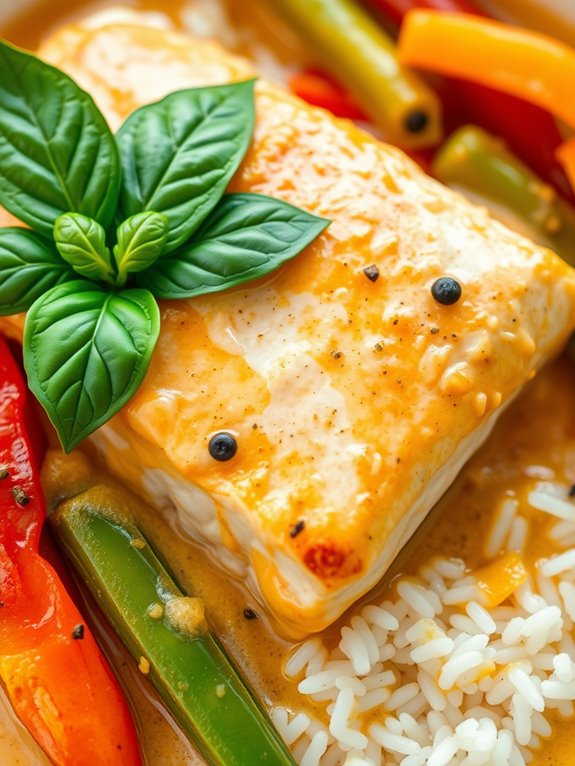 coconut curry salmon dish