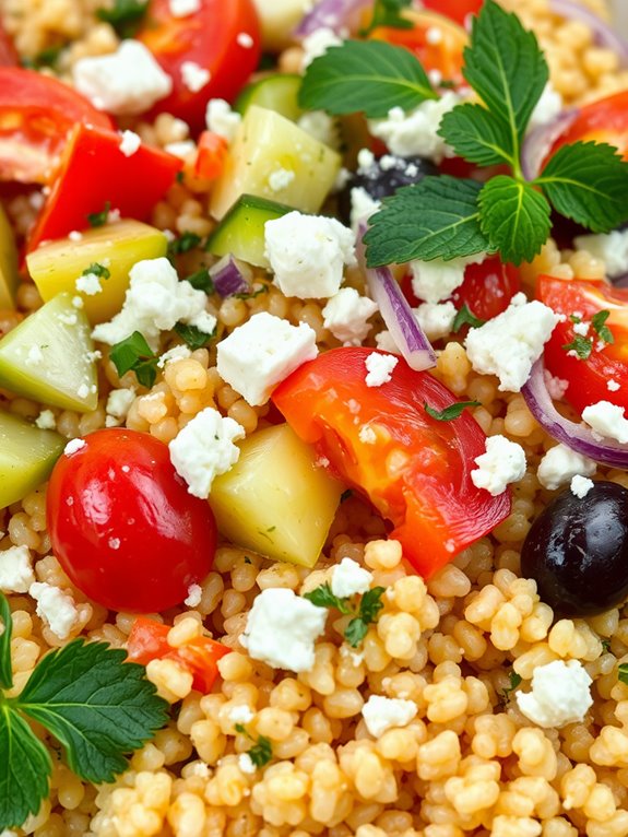couscous salad with mediterranean flavors