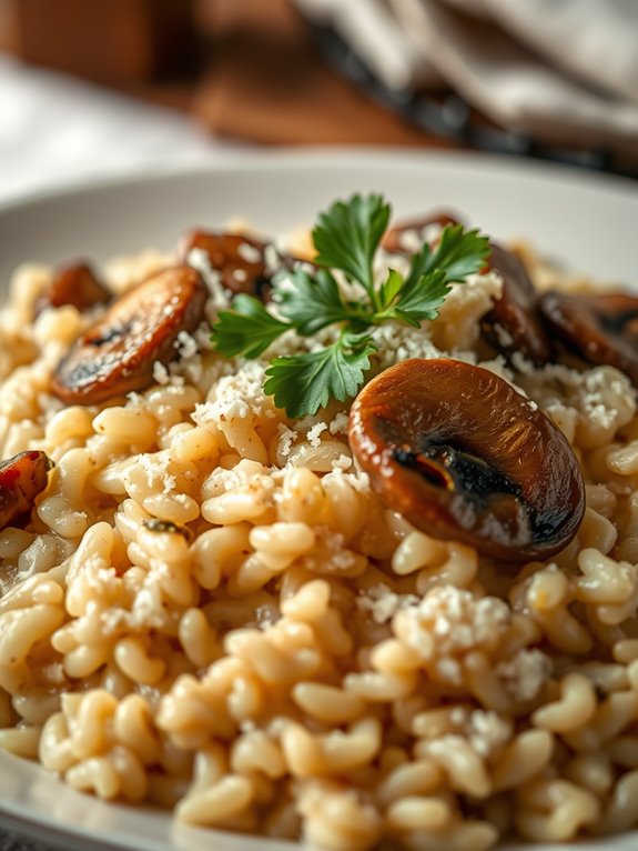 creamy mushroom rice dish