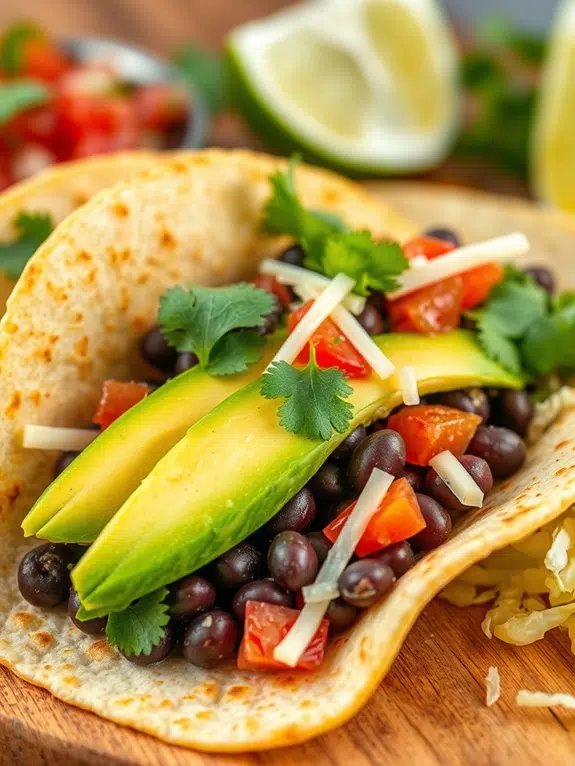 delicious black bean tacos