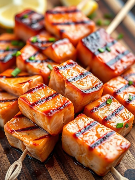 grilled salmon with maple glaze