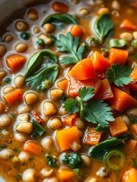 healthy lentil spinach soup