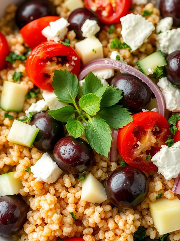 healthy mediterranean grain bowl