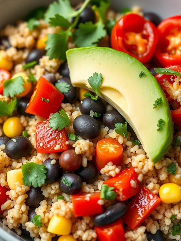healthy quinoa black bean bowl
