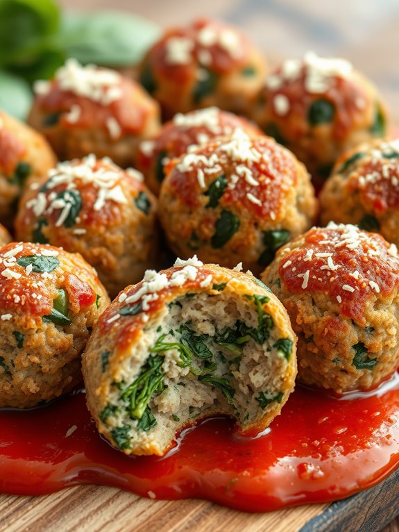 healthy spinach turkey meatballs