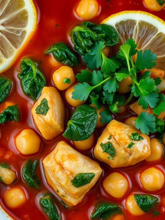 hearty chicken chickpea stew