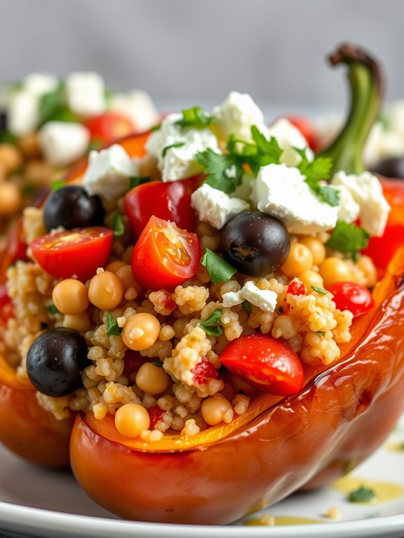 mediterranean flavored stuffed peppers