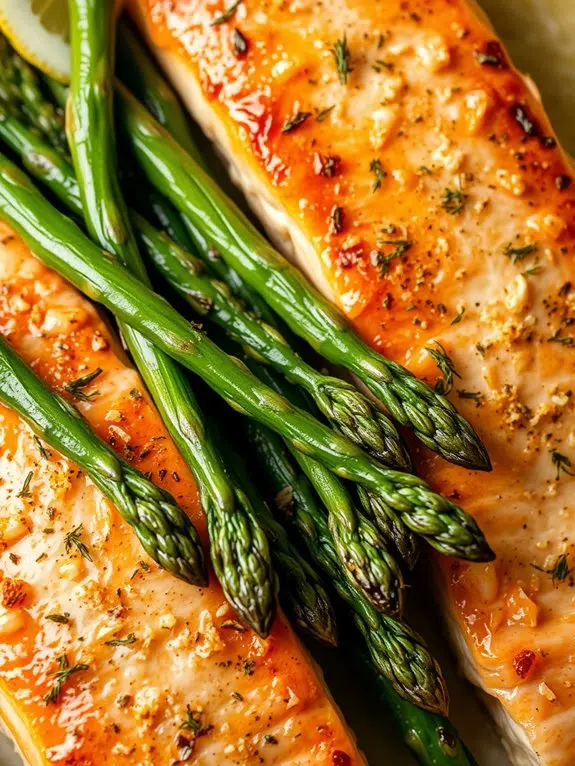 oven roasted salmon and asparagus