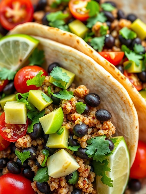 quinoa black bean tacos