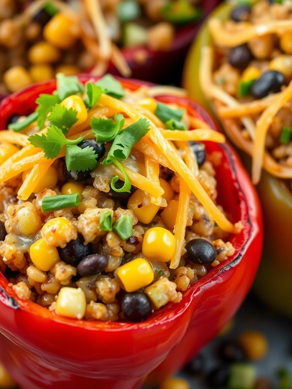 quinoa filled stuffed peppers