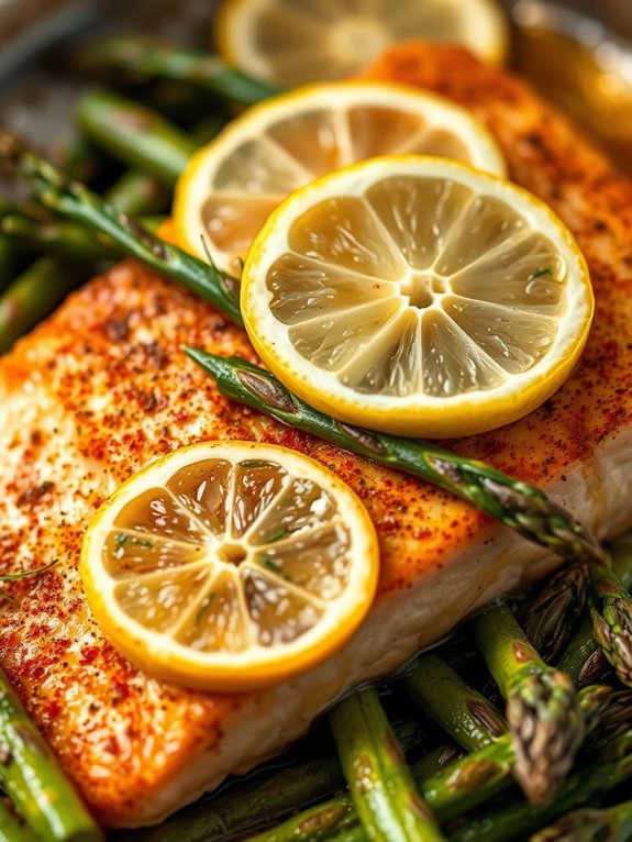 salmon and asparagus dish