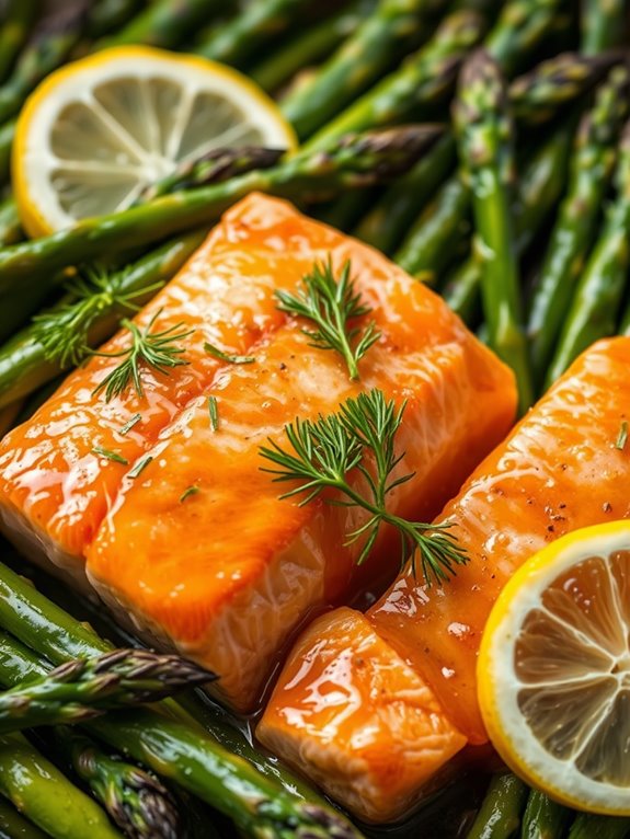 salmon and asparagus dish