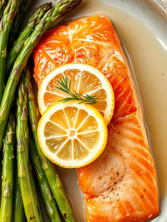 salmon and asparagus dish