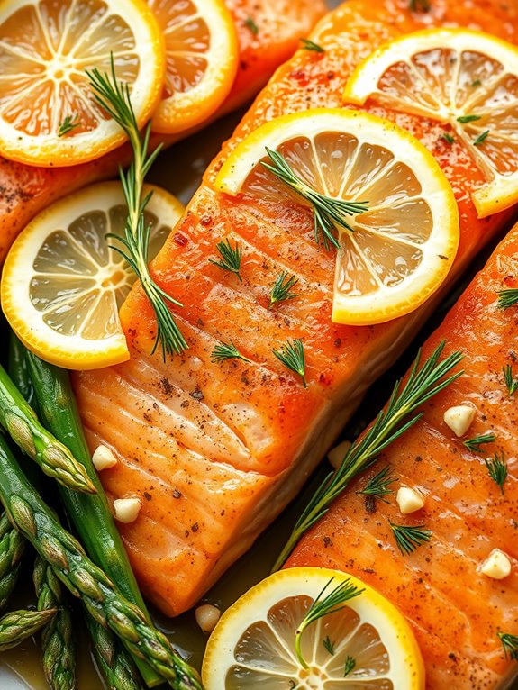 salmon and asparagus dish