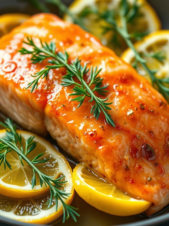 salmon seasoned with dill