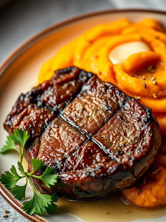 savory steak with mash