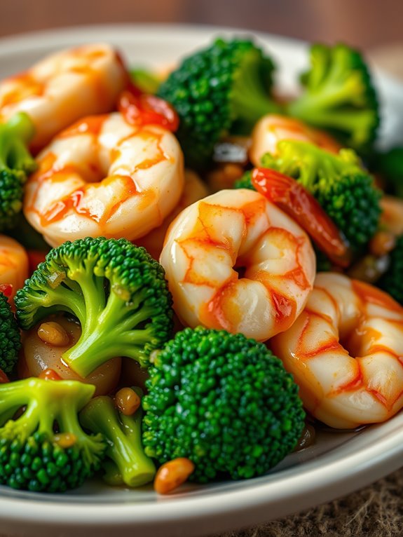 shrimp and broccoli dish