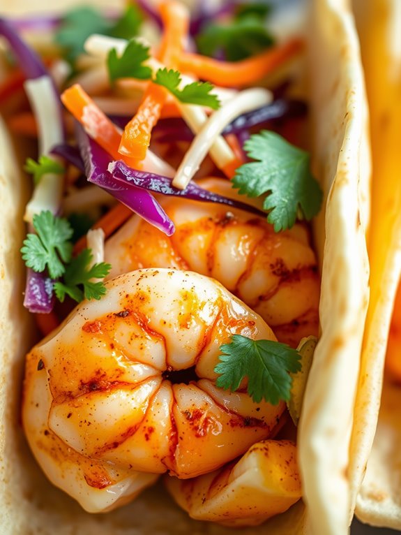 shrimp tacos with slaw