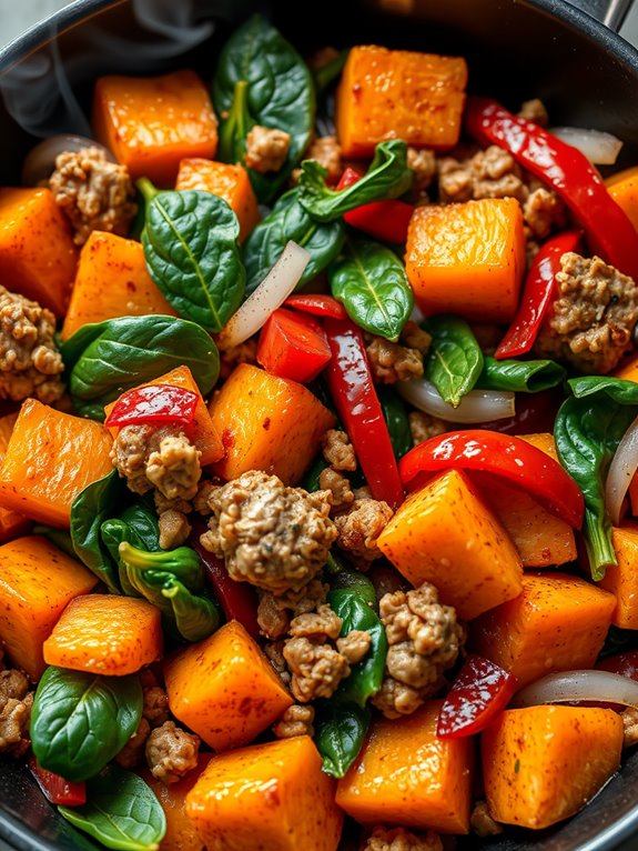skillet dish with turkey