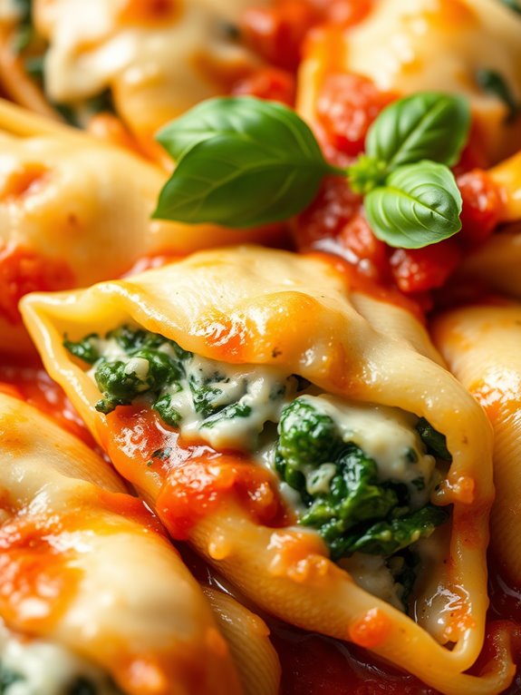 spinach and ricotta shells