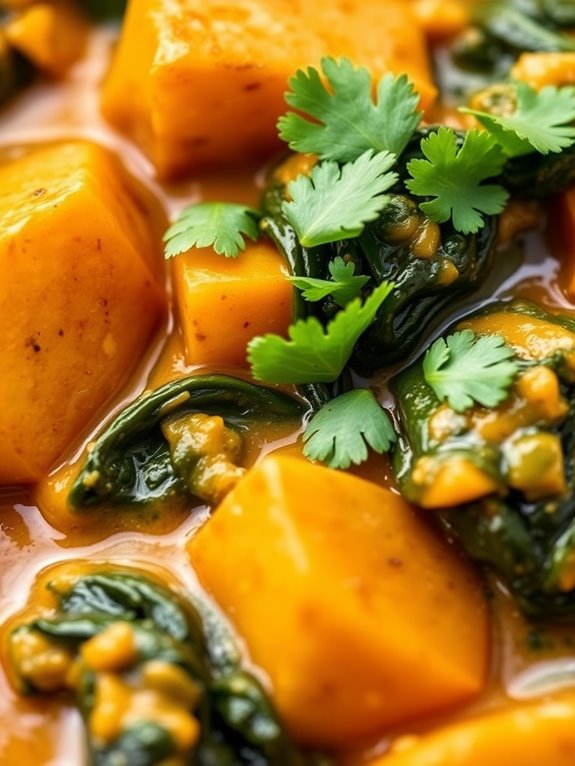 spinach and sweet potato dish