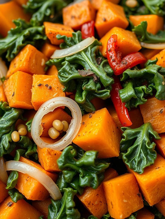 sweet potato kale dish