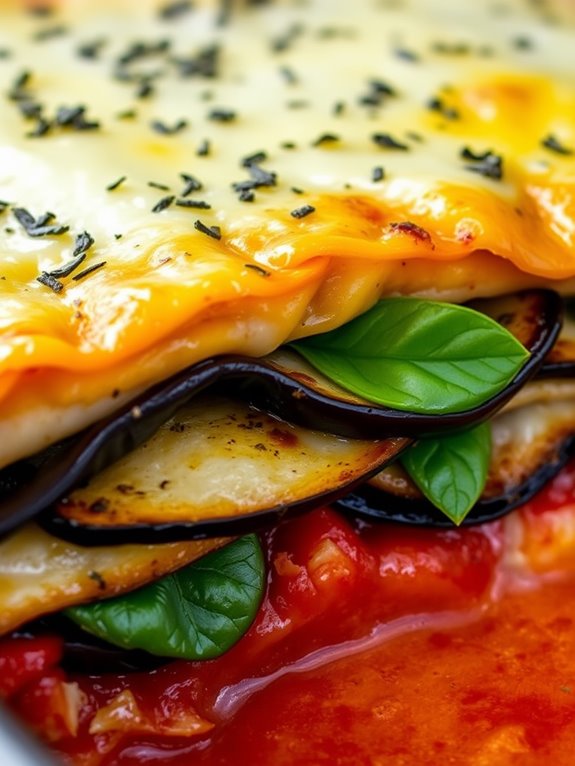 vegetarian lasagna with spinach
