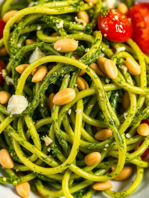 zucchini noodles with pesto