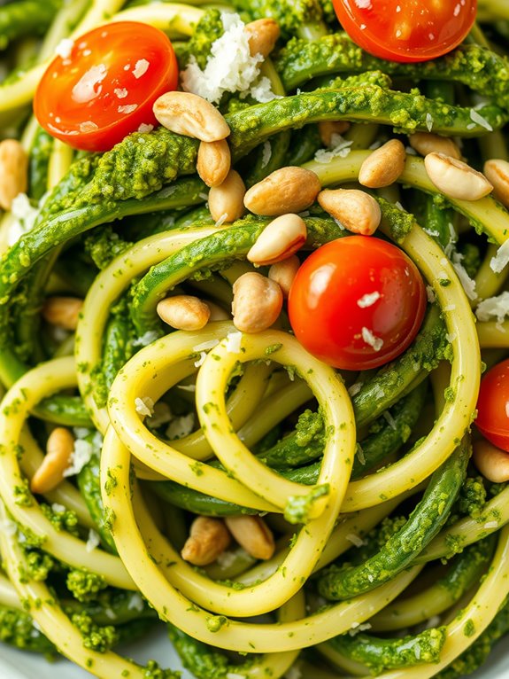 zucchini noodles with pesto