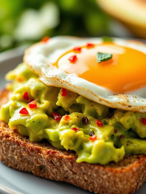 avocado toast topped with egg