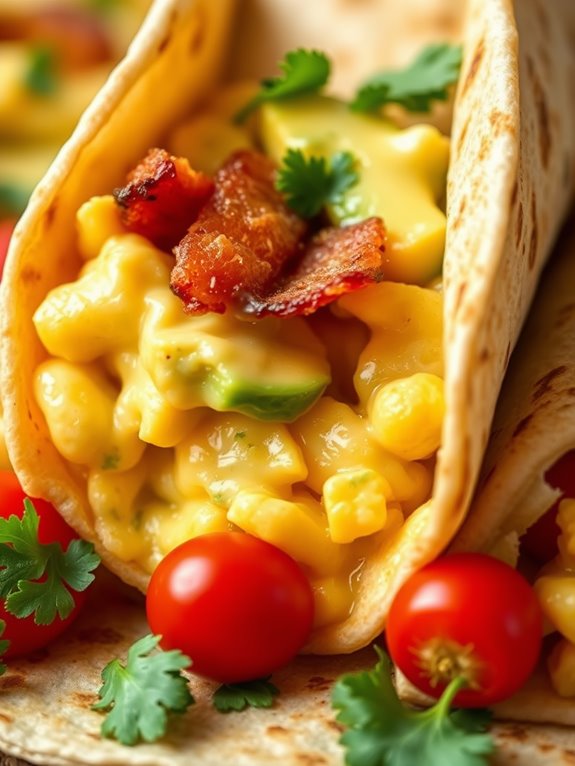 bacon filled breakfast wraps