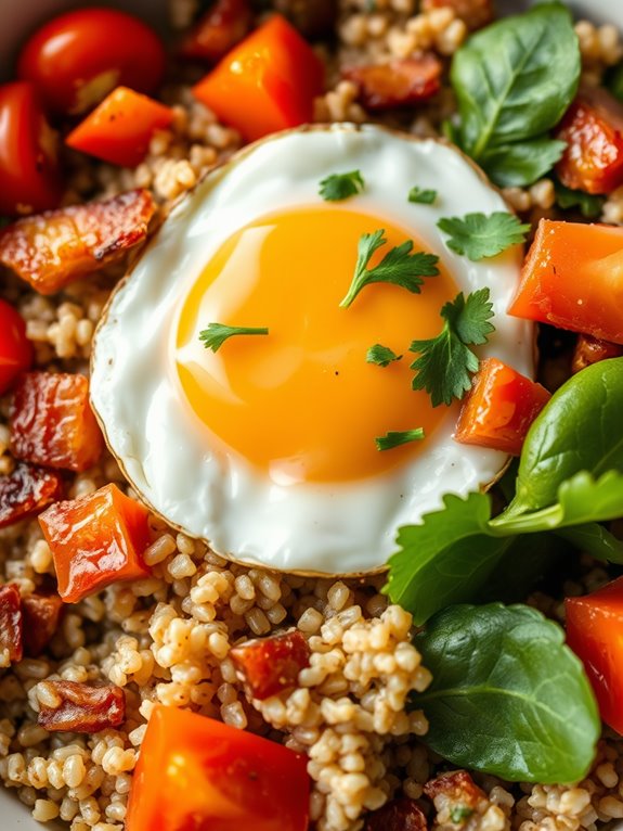 bacon infused quinoa meal