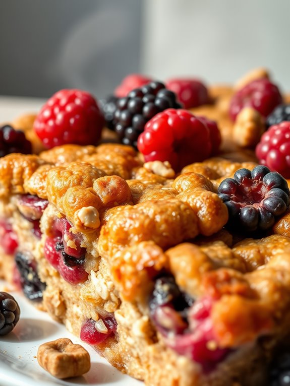 berry infused oatmeal bake