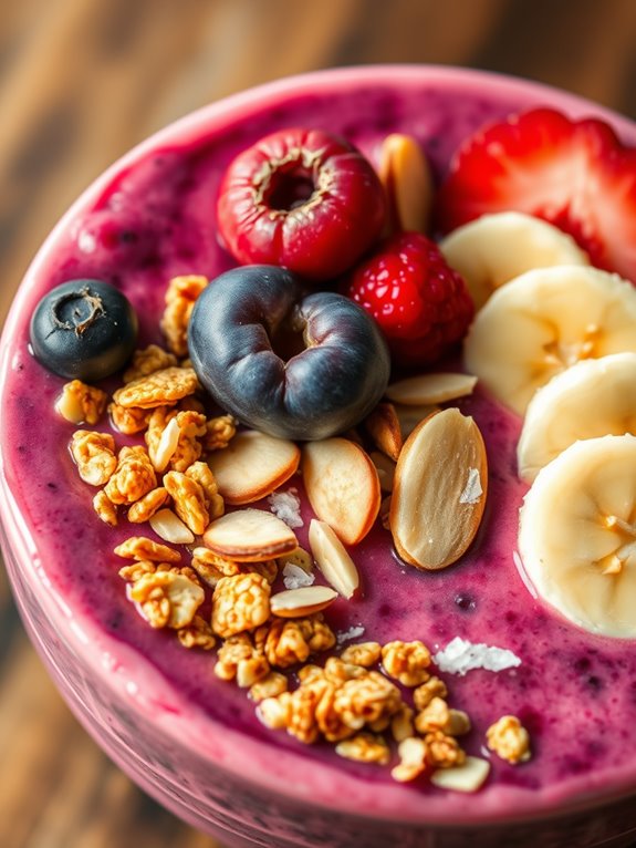 colorful blended fruit bowl