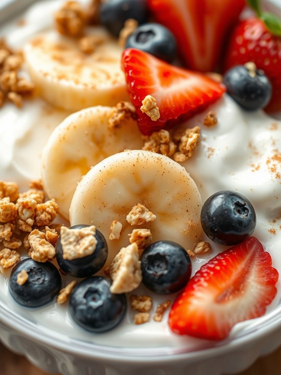 creamy banana flavored yogurt