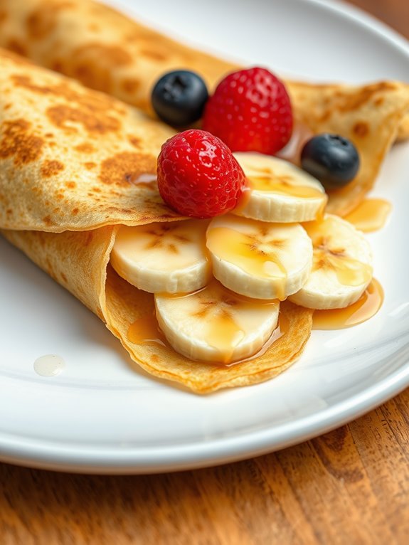 delicious banana filled crepes