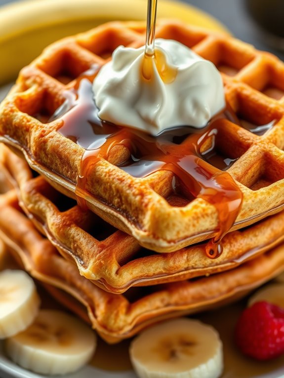 delicious banana infused waffles