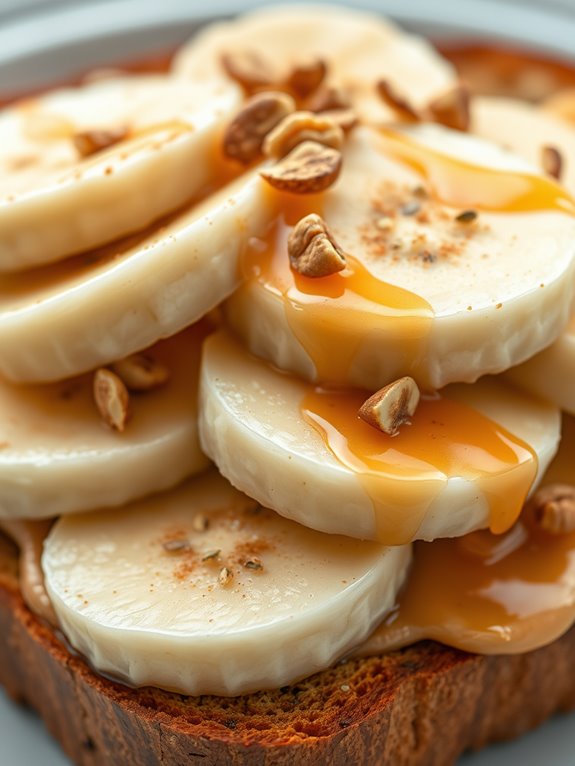delicious banana on toast