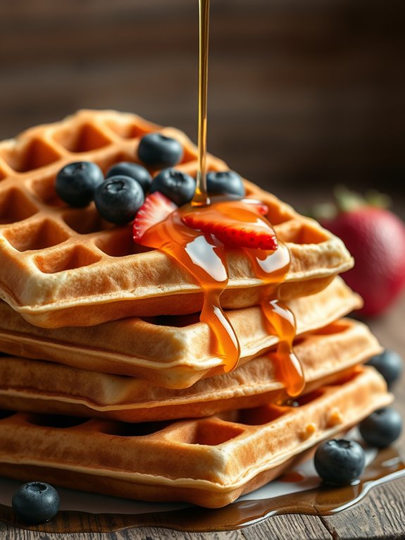 fluffy whole wheat waffles