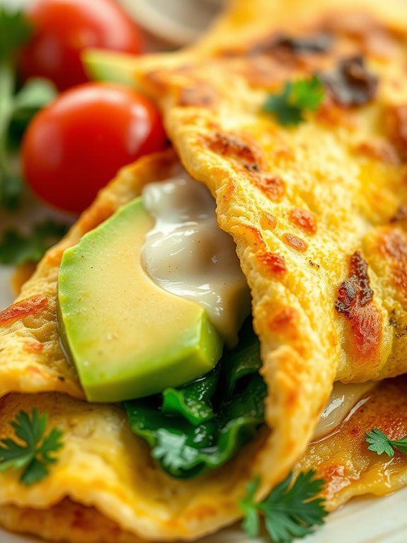 healthy avocado spinach omelet
