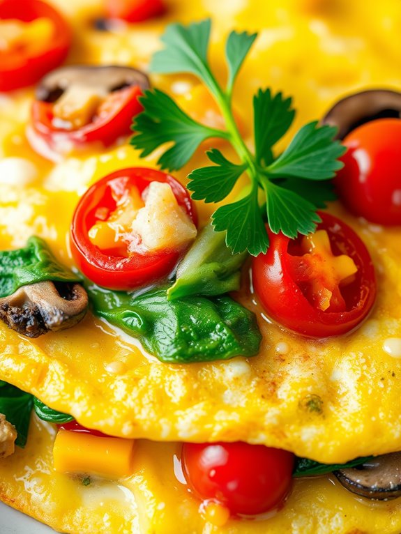 healthy vegetable filled omelette