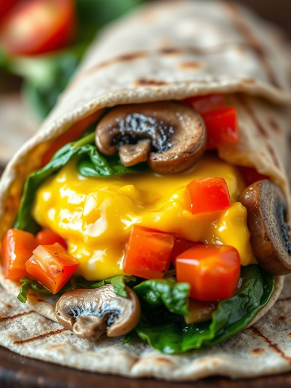 healthy veggie filled wrap