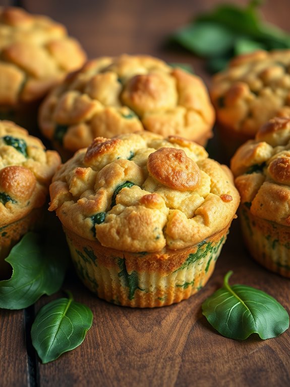 savory spinach and feta muffins