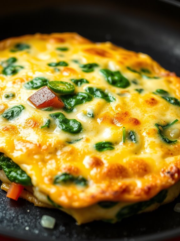 spinach cheese filled omelette delight